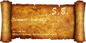 Sommer Bardó névjegykártya